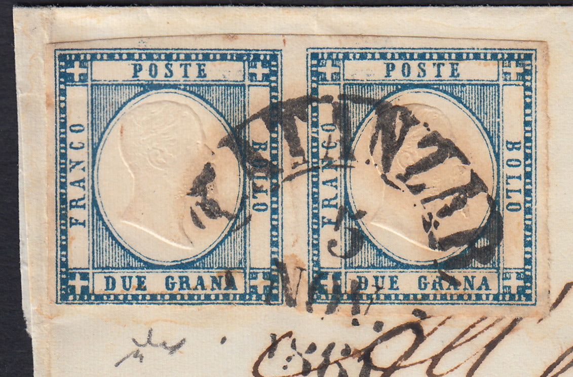 1861 - 1 black grain, copy with triple effigy, new with original rubber (19 AD). Cardillo certificate.