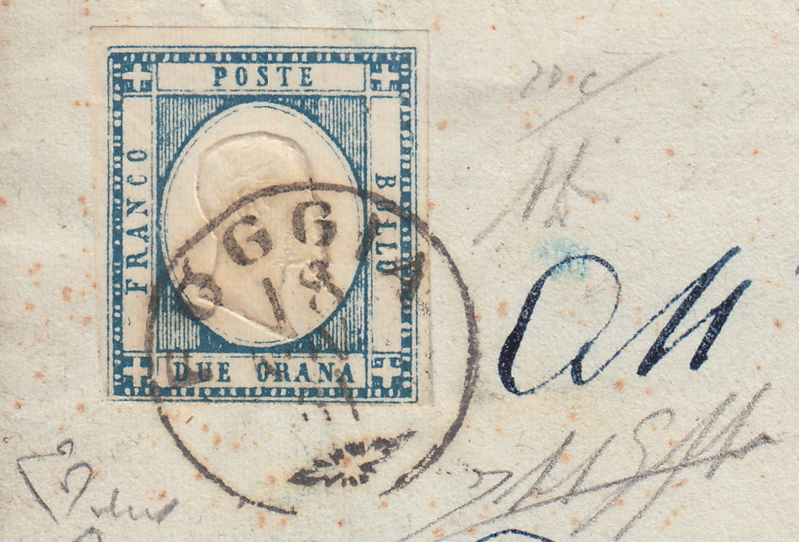 1861 - 1 black grain, copy with triple effigy, new with original rubber (19 AD). Cardillo certificate.