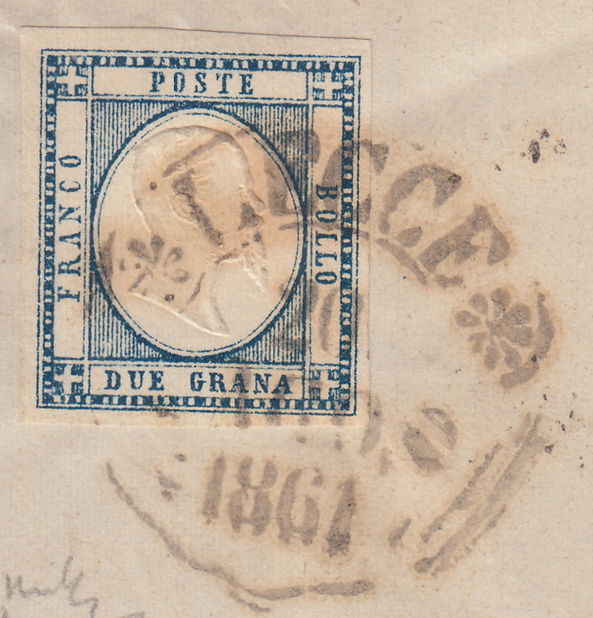 1861 - 1 black grain, copy with triple effigy, new with original rubber (19 AD). Cardillo certificate.