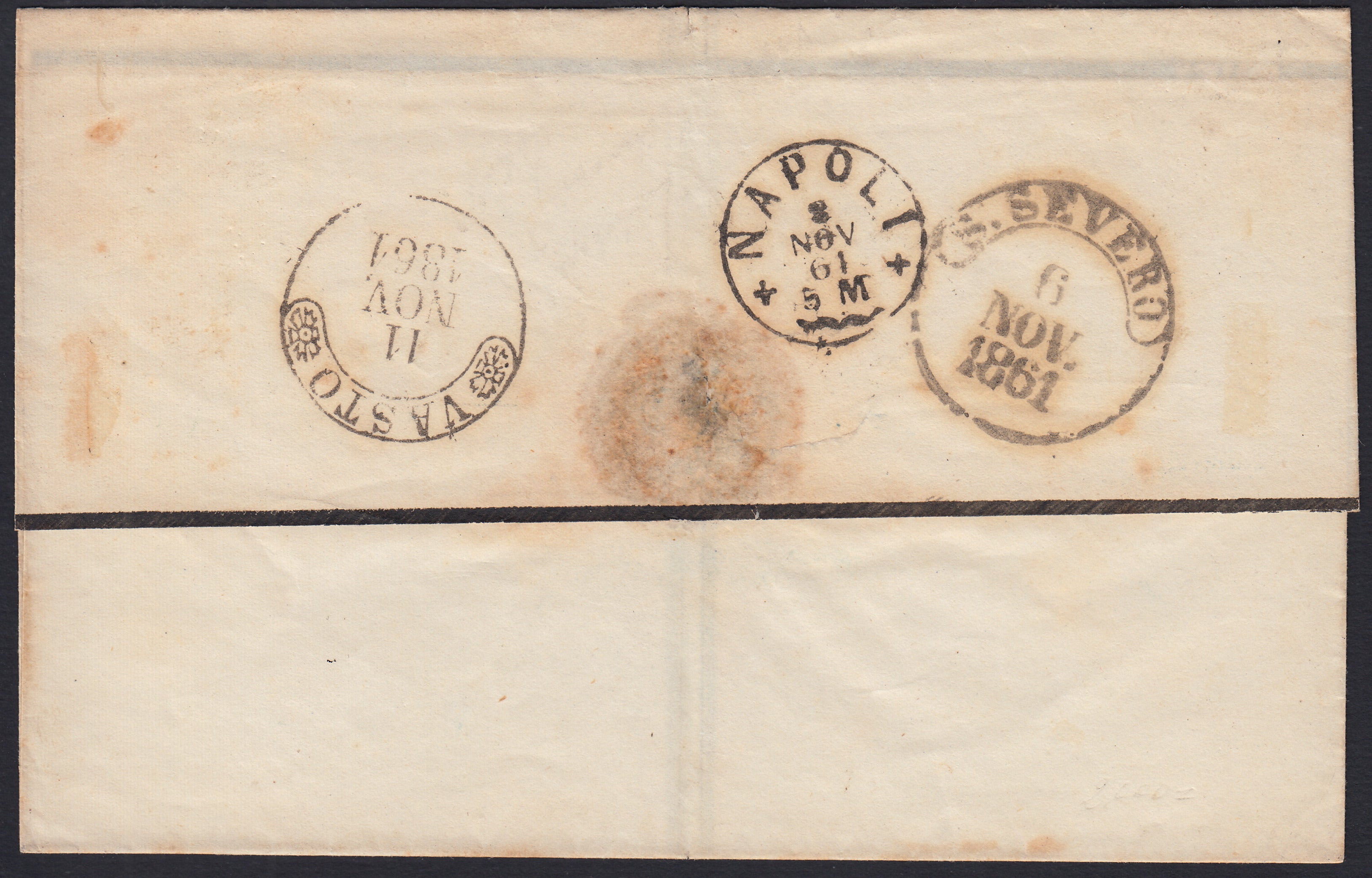 1861 - 1 black grain, copy with triple effigy, new with original rubber (19 AD). Cardillo certificate.