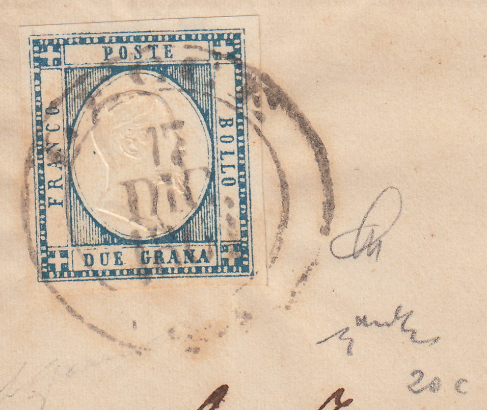 1861 - 1 black grain, copy with triple effigy, new with original rubber (19 AD). Cardillo certificate.