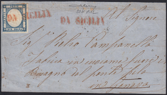 1861 - 1 black grain, copy with triple effigy, new with original rubber (19 AD). Cardillo certificate.