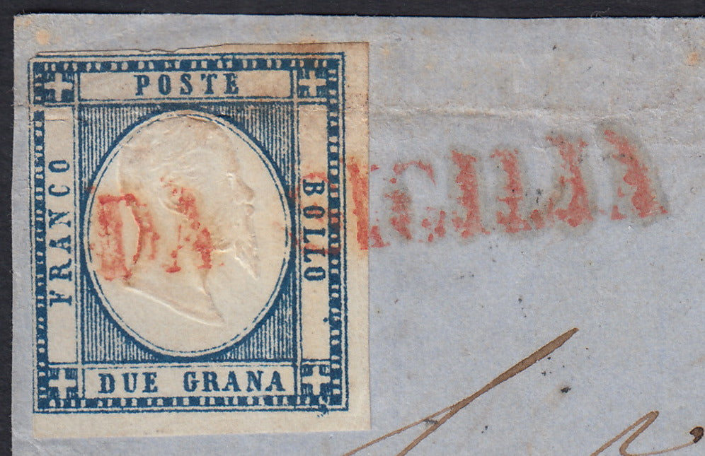 1861 - 1 black grain, copy with triple effigy, new with original rubber (19 AD). Cardillo certificate.