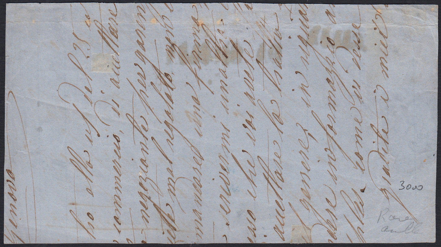 BO2513-4 - 1861 - Effigie di Vittorio Emanuele II volta a destra, Province Napoletane, 2 grana azzurro scuro su fronte di lettera da Napoli per Genova (20d , p.ti 12)