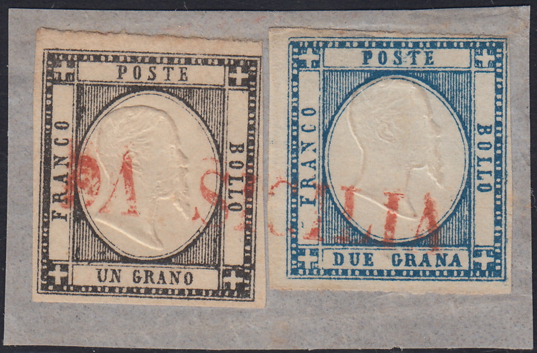 1861 - 1 black grain, copy with triple effigy, new with original rubber (19 AD). Cardillo certificate.
