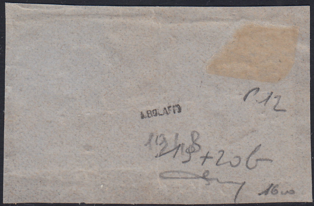 1861 - 1 black grain, copy with triple effigy, new with original rubber (19 AD). Cardillo certificate.