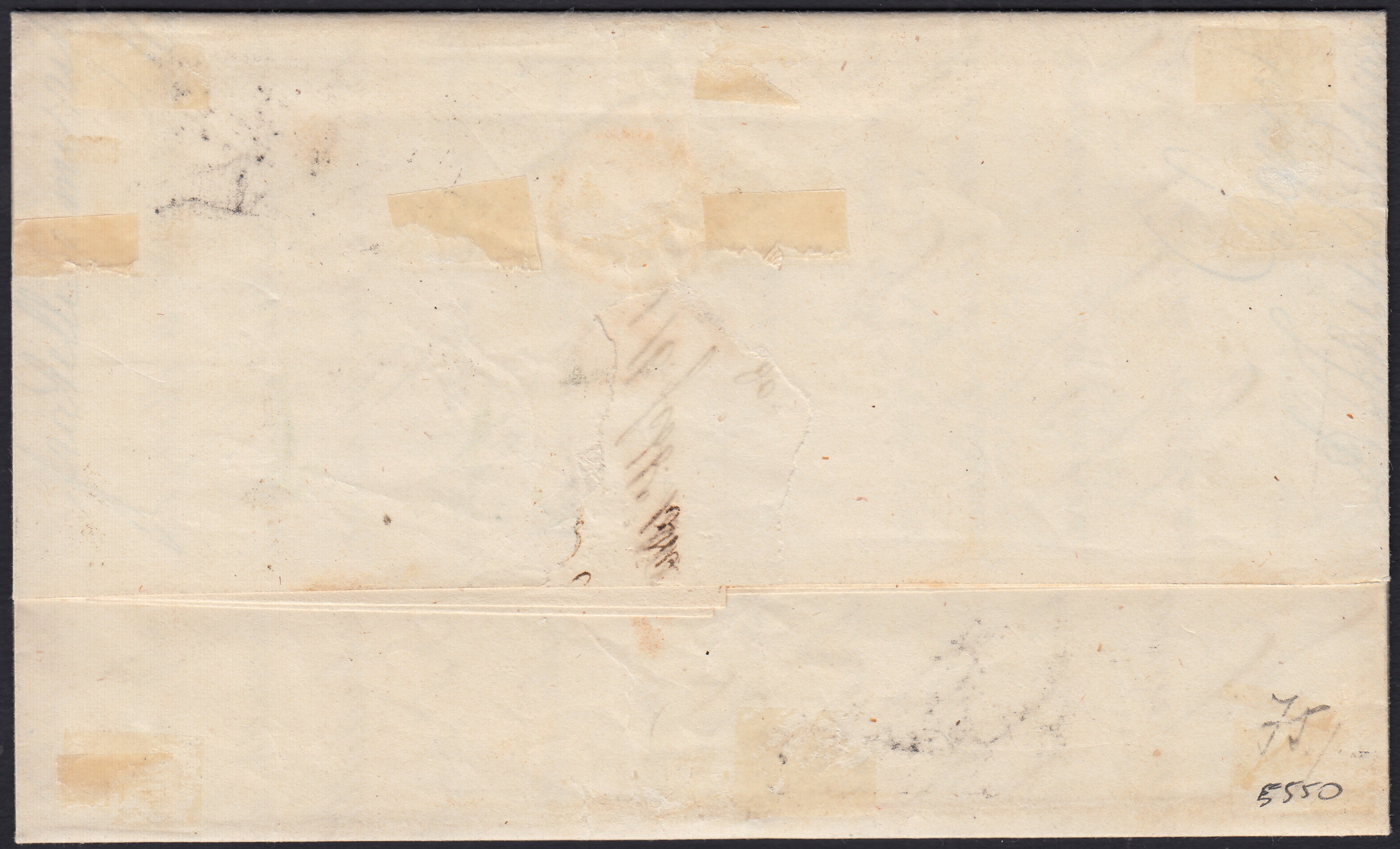 BO2514_12 - 1861 - lettera da Catanzaro per Briatico 22/7/61 affrancata con 10 grana bistro isolato usato con Svolazzo tipo 21 (22c)