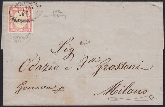 1861 - 1 black grain, copy with triple effigy, new with original rubber (19 AD). Cardillo certificate.