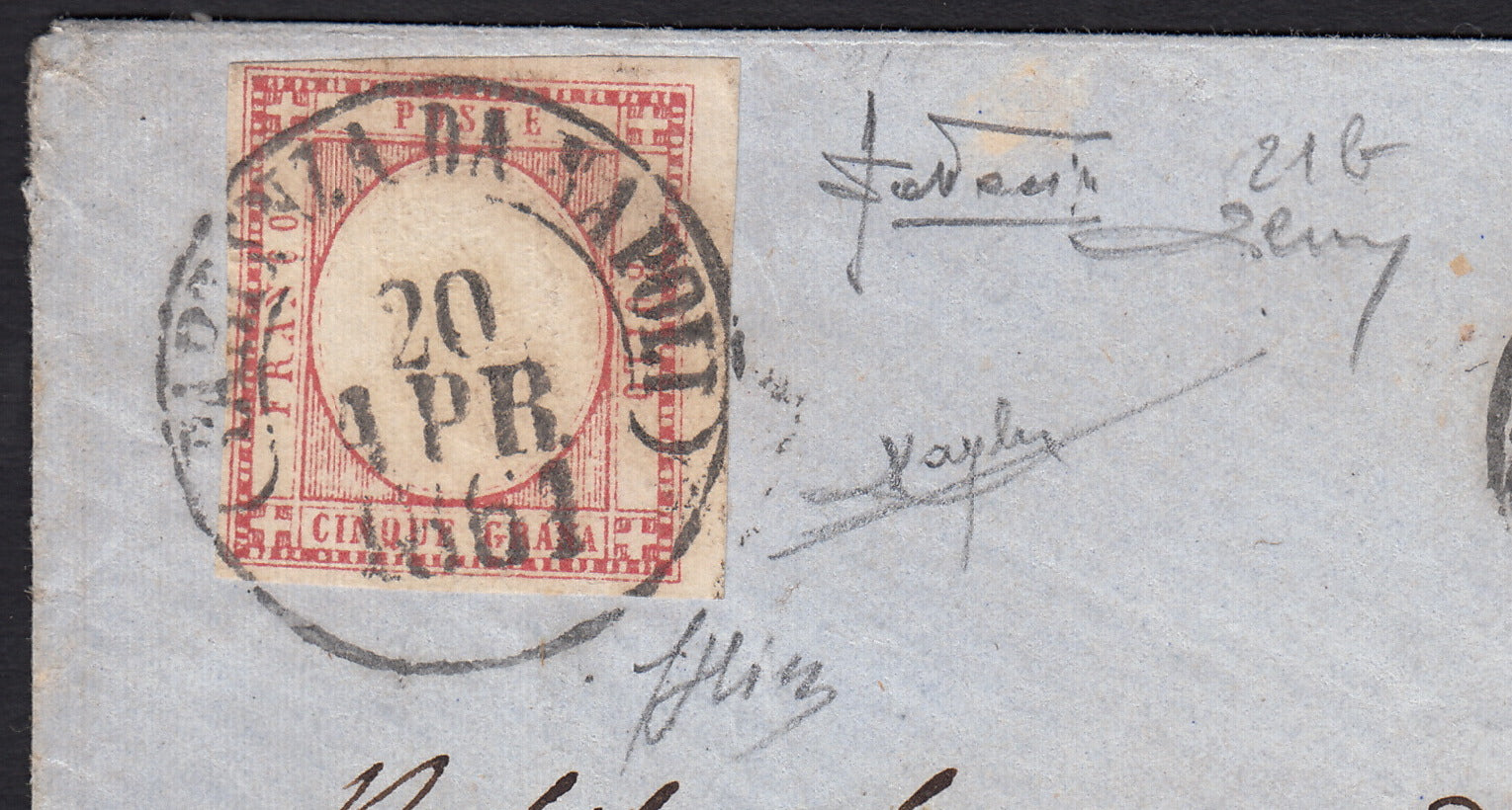 1861 - 1 black grain, copy with triple effigy, new with original rubber (19 AD). Cardillo certificate.