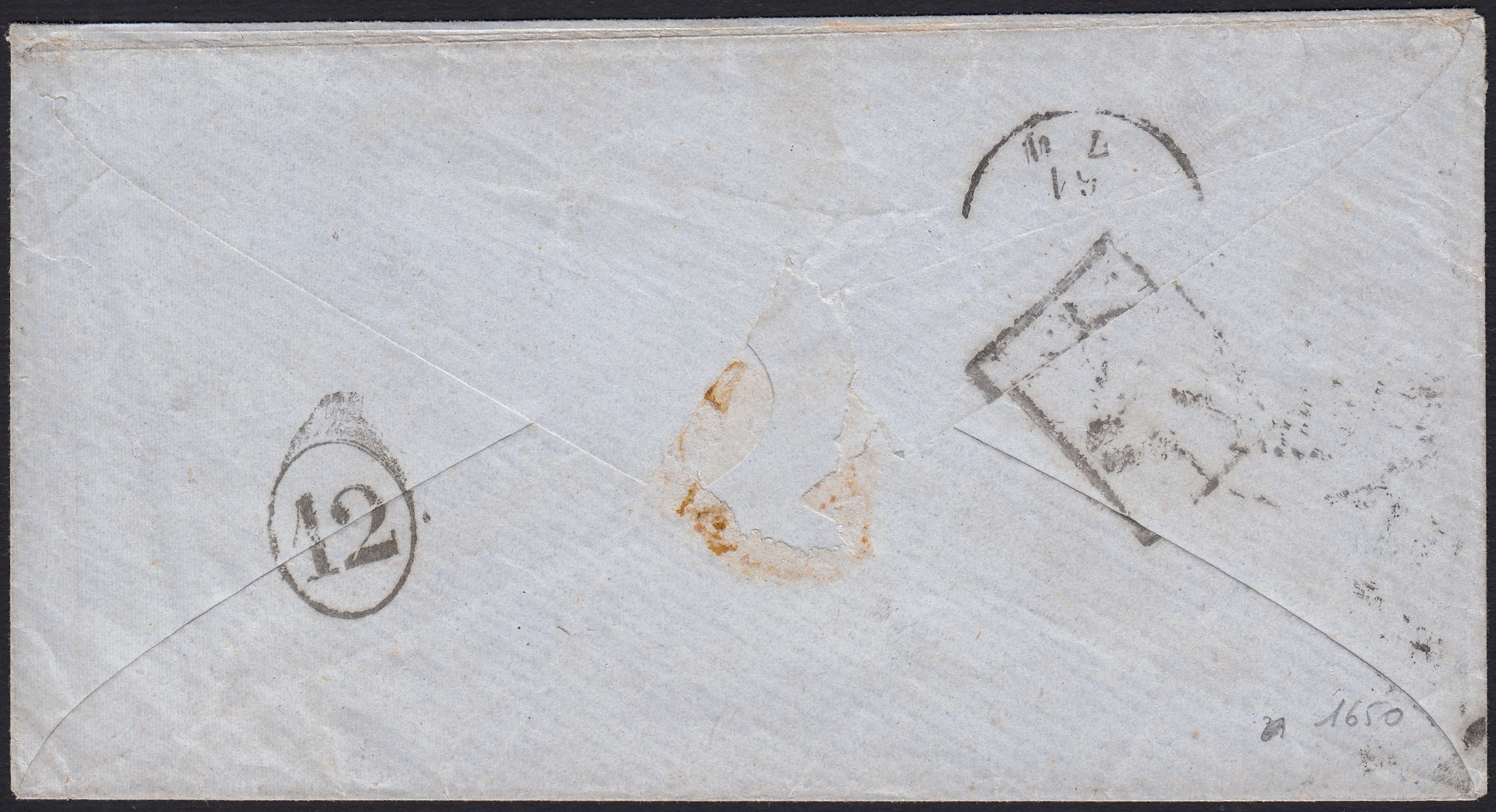 BO2515_11 - 1861 -  Lettera spedita da Napoli per Milano 20/4/61 affrancata con 5 grana rosa lilla (21b)