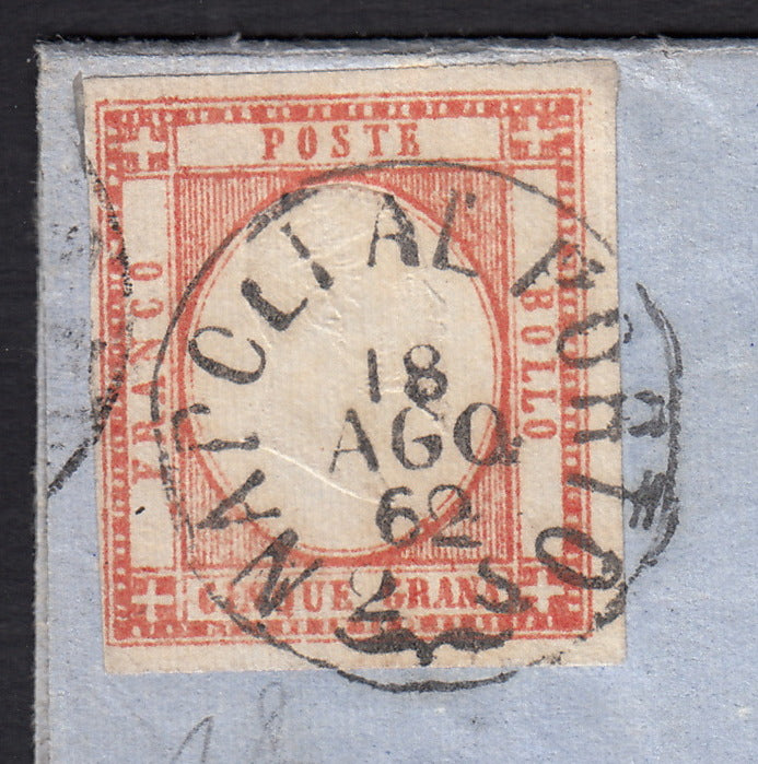 1861 - 1 black grain, copy with triple effigy, new with original rubber (19 AD). Cardillo certificate.