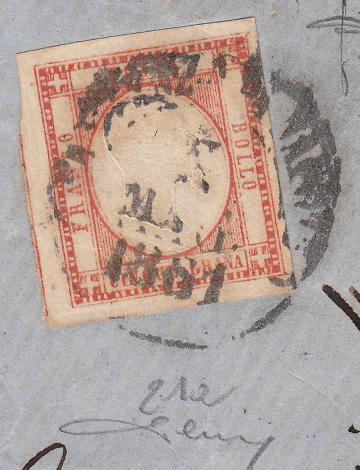 BO2515_13 - 1861 - lettera spedita da Partenza da Napoli per Milano 3/5/61 affrancata con 5 grana vermiglio (21a)