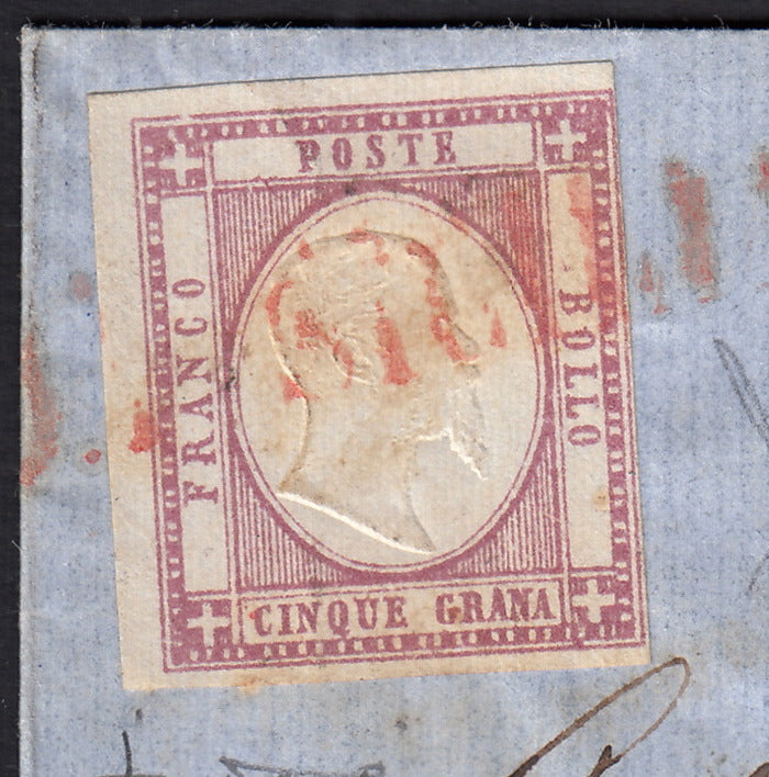 1861 - 1 black grain, copy with triple effigy, new with original rubber (19 AD). Cardillo certificate.