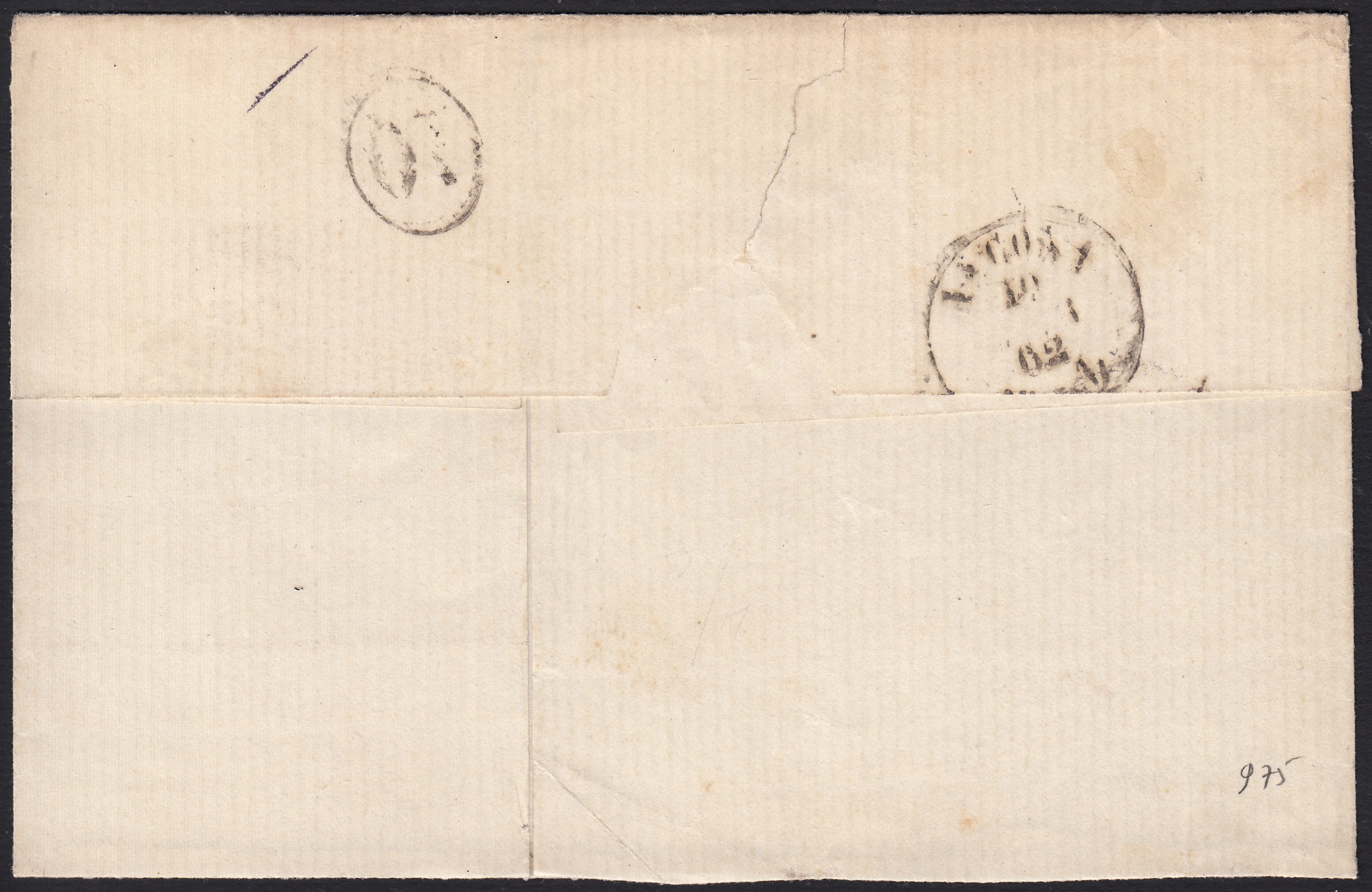 BO2515_4 - 1862-  Lettera spedita da Chieti per Milano affrancata con 5 grana rosa (21e)