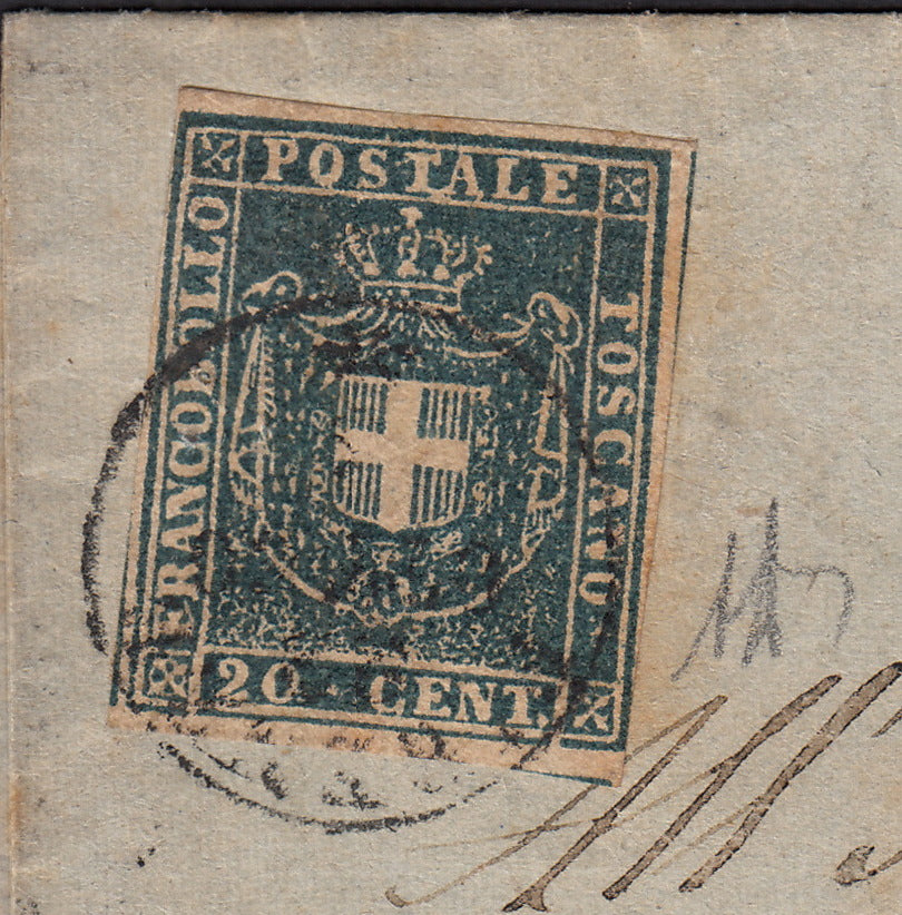 BO2515_6 - 1860 - Lettera spedita da Firenze per Mantova 22/10/60 affrancata con c.20 azzurro (20)