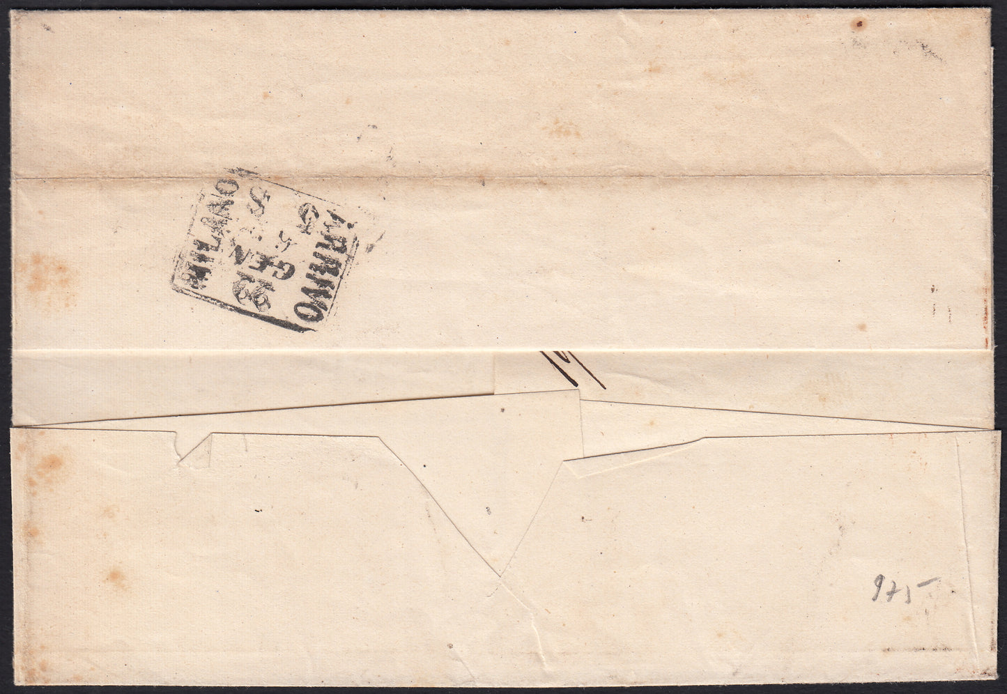 BO2515_7 - 1862 -  Lettera spedita da Napoli per Milano affrancata con 5 grana carminio (21f)