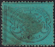 BO254_19 - 1868 - Pontificio III emissione c. 5 celeste usato (25c)