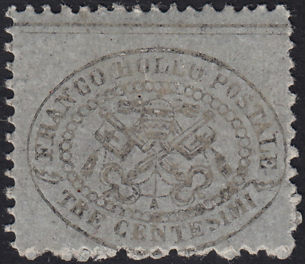 BO254_21 - 1868 - Pontificio III emissione c. 3 grigio nuovo con gomma (24)