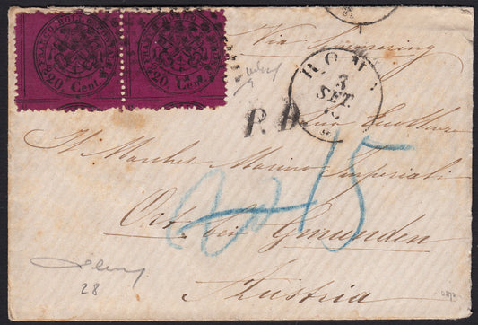 1859 - 1 brown olive grain II table paper of Naples new with original gum (4b) 