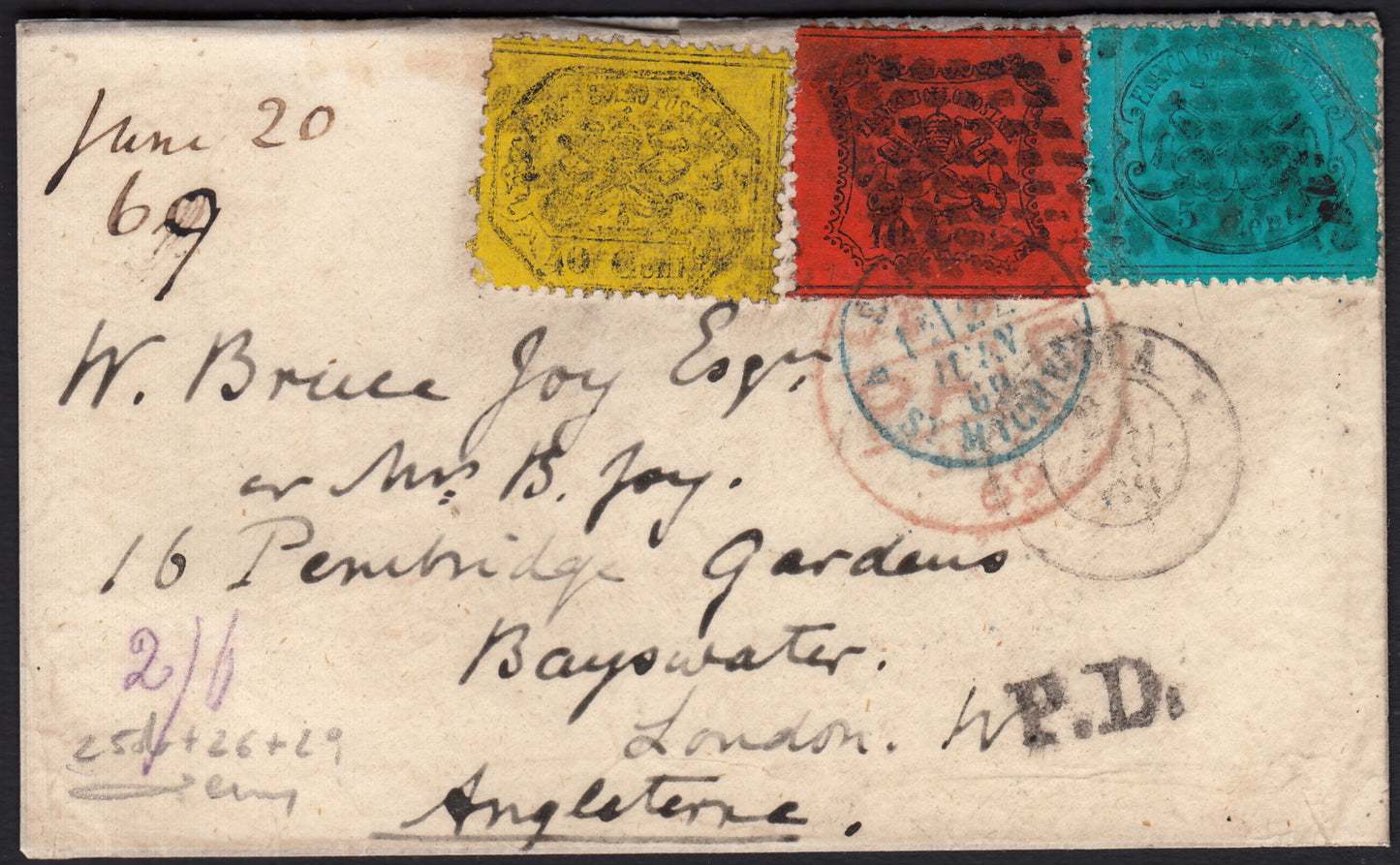 1859 - 1 brown olive grain II table paper of Naples new with original gum (4b) 