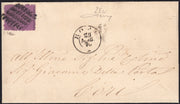 BO254_8 - 1870 - Stato Pontificio III emissione c. 20 violetto formato piccolo usato su lettera da ROMA per Lari 28/5/70 (28a, varietà)