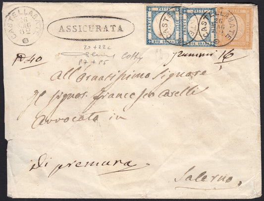 1861 - 1 black grain, copy with triple effigy, new with original rubber (19 AD). Cardillo certificate.