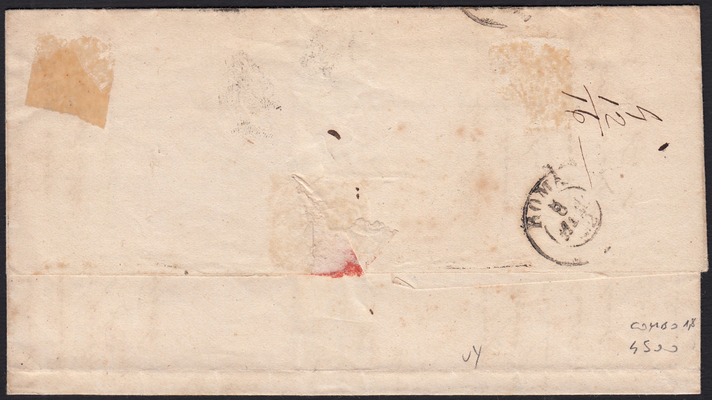 1861 - 1 black grain, copy with triple effigy, new with original rubber (19 AD). Cardillo certificate.