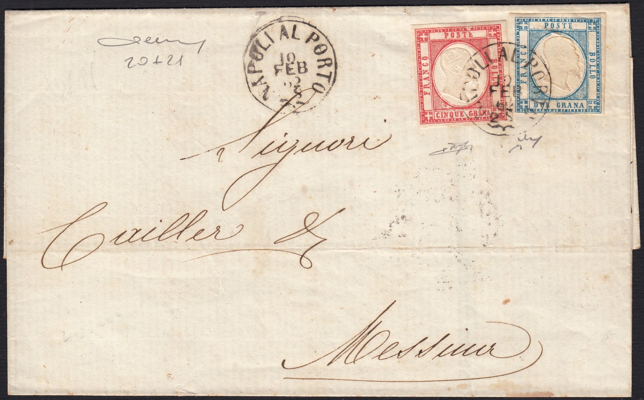 1861 - 1 black grain, copy with triple effigy, new with original rubber (19 AD). Cardillo certificate.