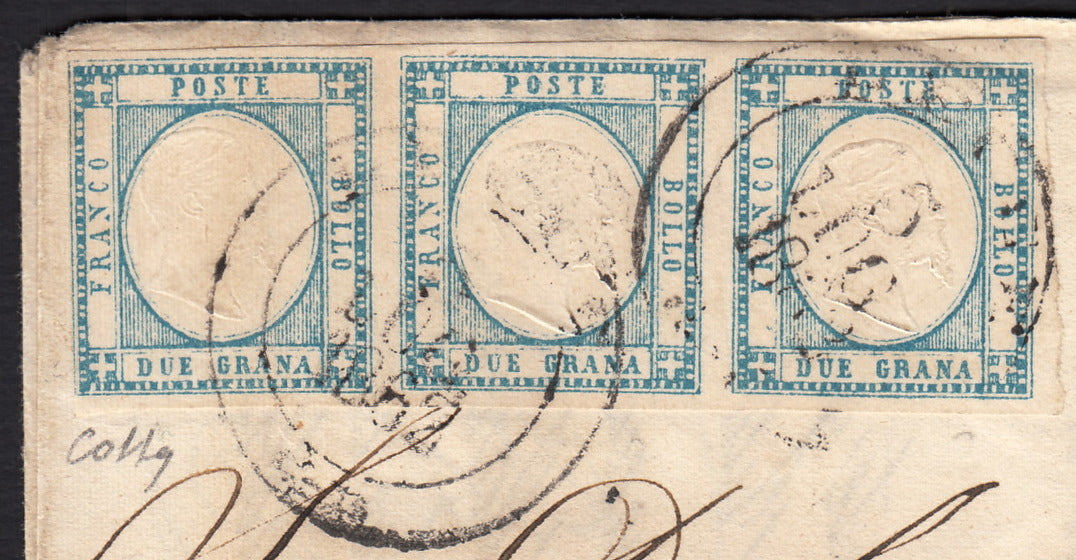 1861 - 1 black grain, copy with triple effigy, new with original rubber (19 AD). Cardillo certificate.