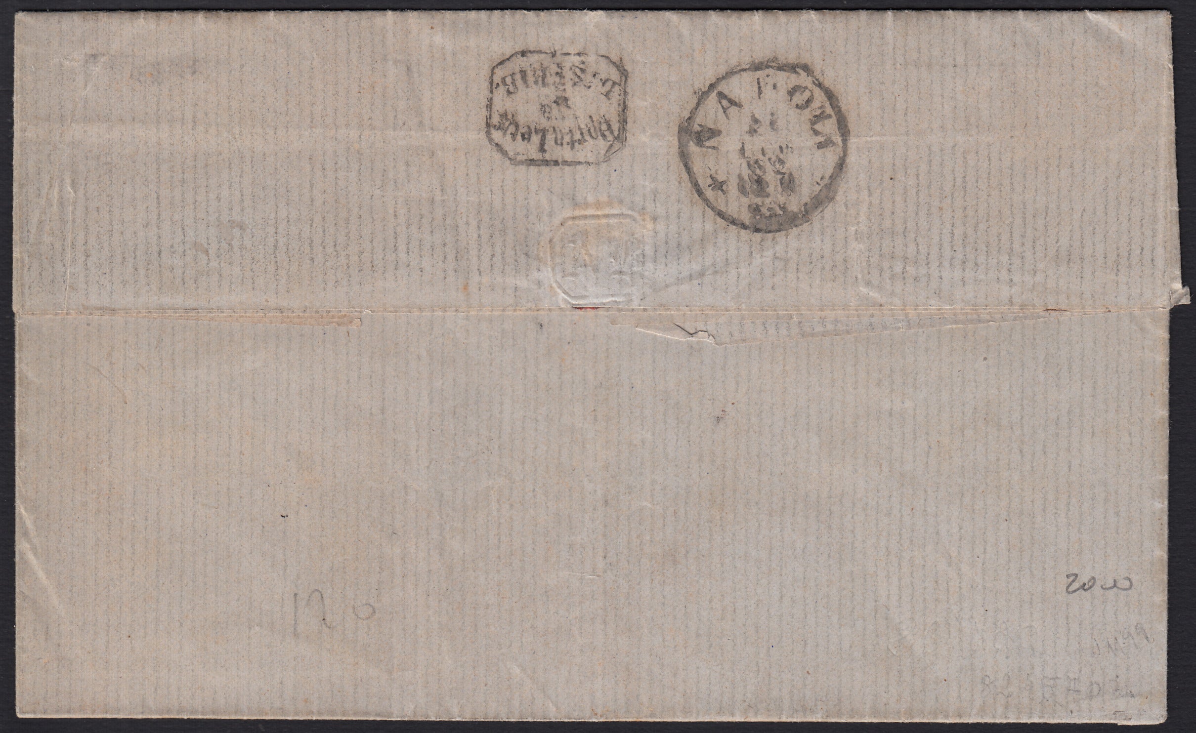 1861 - 1 black grain, copy with triple effigy, new with original rubber (19 AD). Cardillo certificate.
