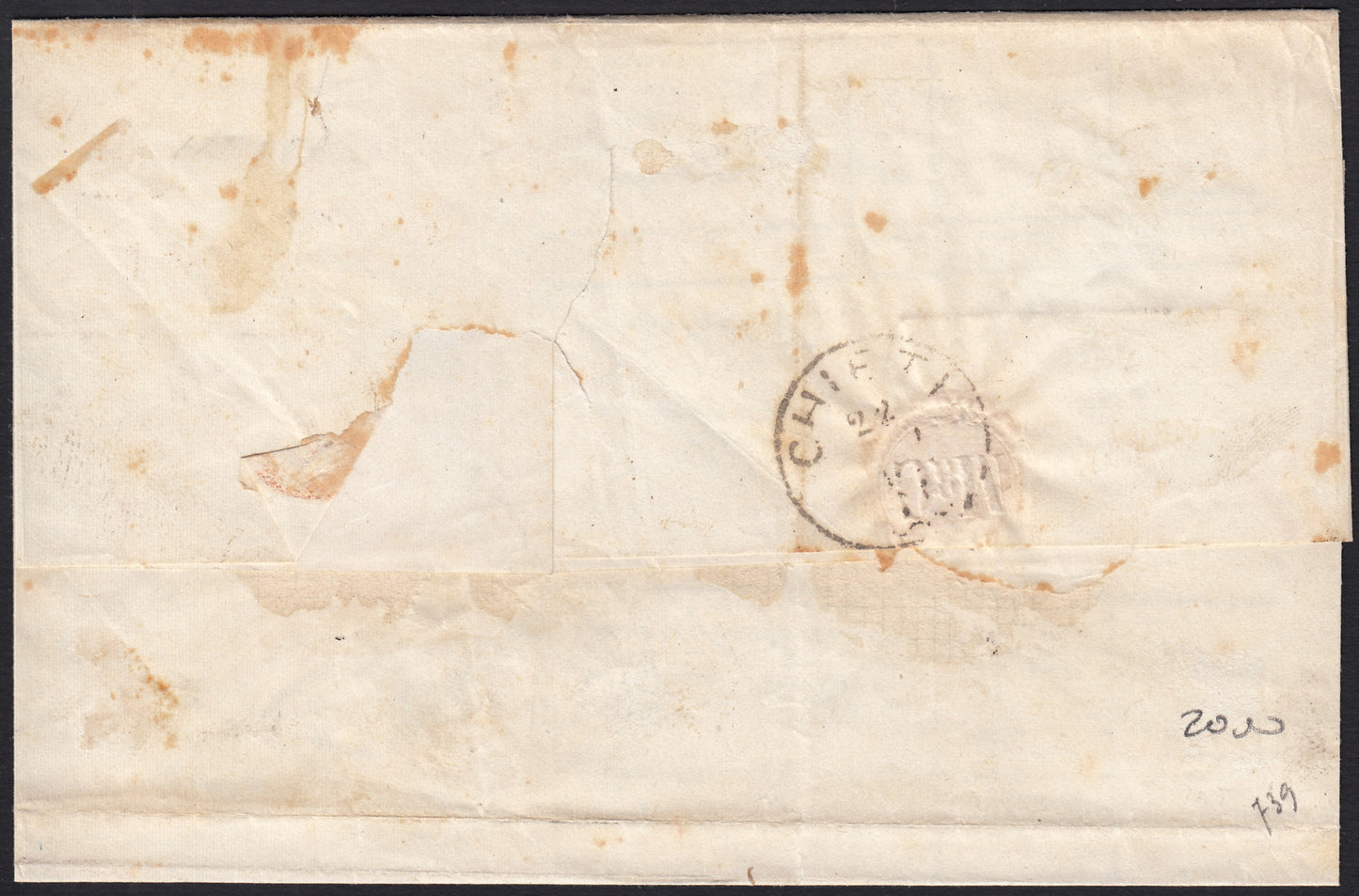 1861 - 1 black grain, copy with triple effigy, new with original rubber (19 AD). Cardillo certificate.