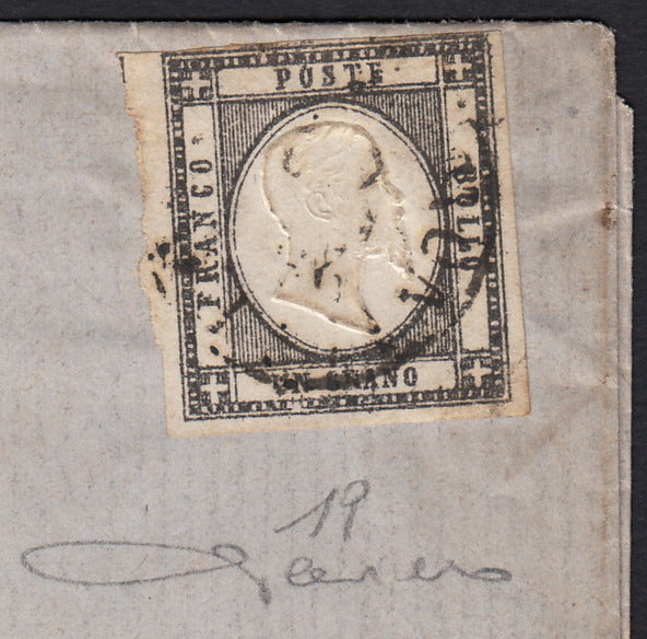 BO255_31 - 1861 - Lettera spedita da Monteleone per città 29/4/62 affrancata con gr. 1 nero isolato (19)