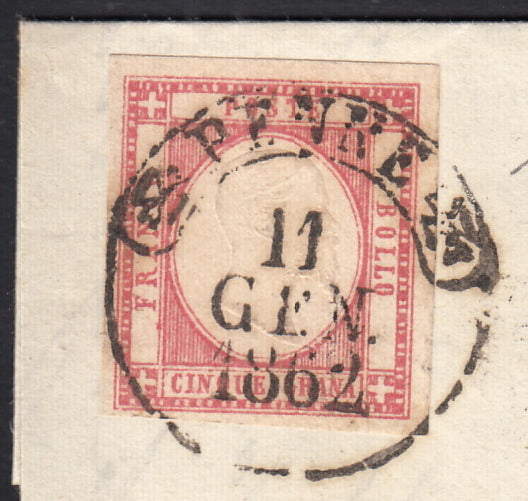 1861 - 1 black grain, copy with triple effigy, new with original rubber (19 AD). Cardillo certificate.