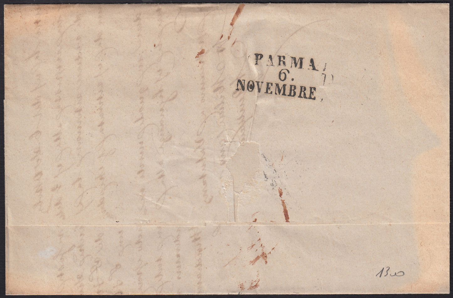 PPP449 - 1851 Leone di Marzocco, 2 light blue crazie on gray paper and crown watermark, used (5d)