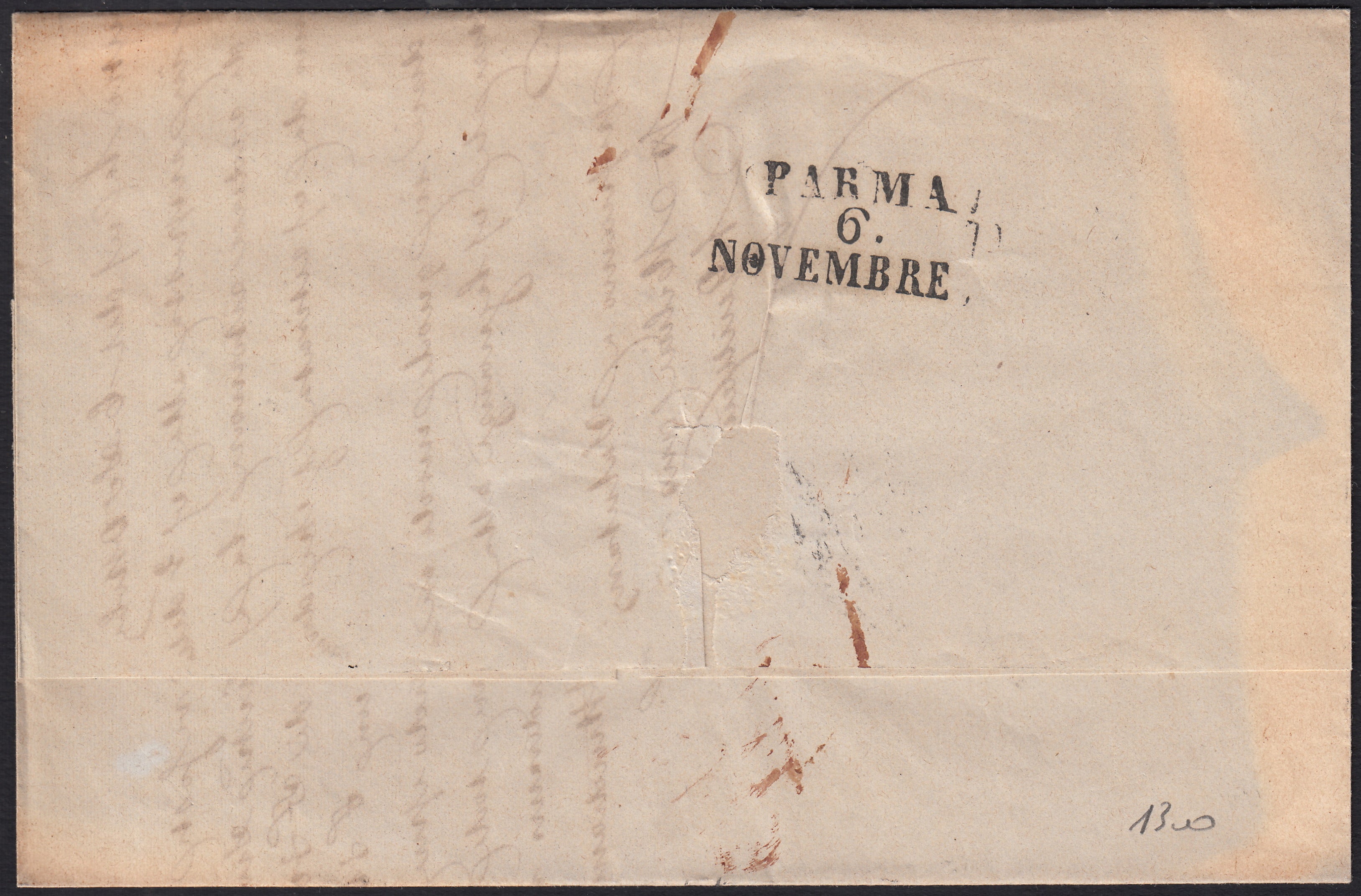 PPP449 - 1851 Leone di Marzocco, 2 light blue crazie on gray paper and crown watermark, used (5d)