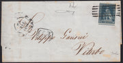 PPP449 - 1851 Leone di Marzocco, 2 light blue crazie on gray paper and crown watermark, used (5d)