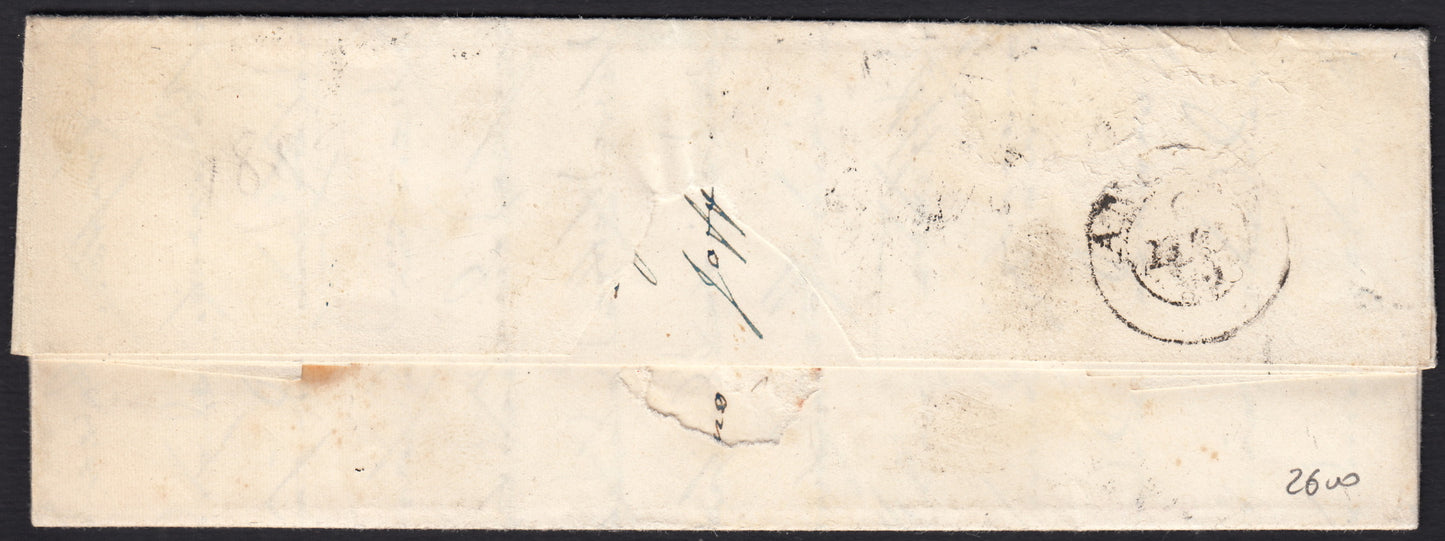 BO257_2 - 1859 - Lettera spedita da Firenze per Jesi 4/7/59 affrancata con cr.4 verde, periodo di Governo Provvisorio (14)