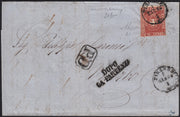 BO257_4 - 1860 - Lettera spedita da Firenze per Viterbo 1/3/60 affrancata con c.40 carminio rosa (21b)