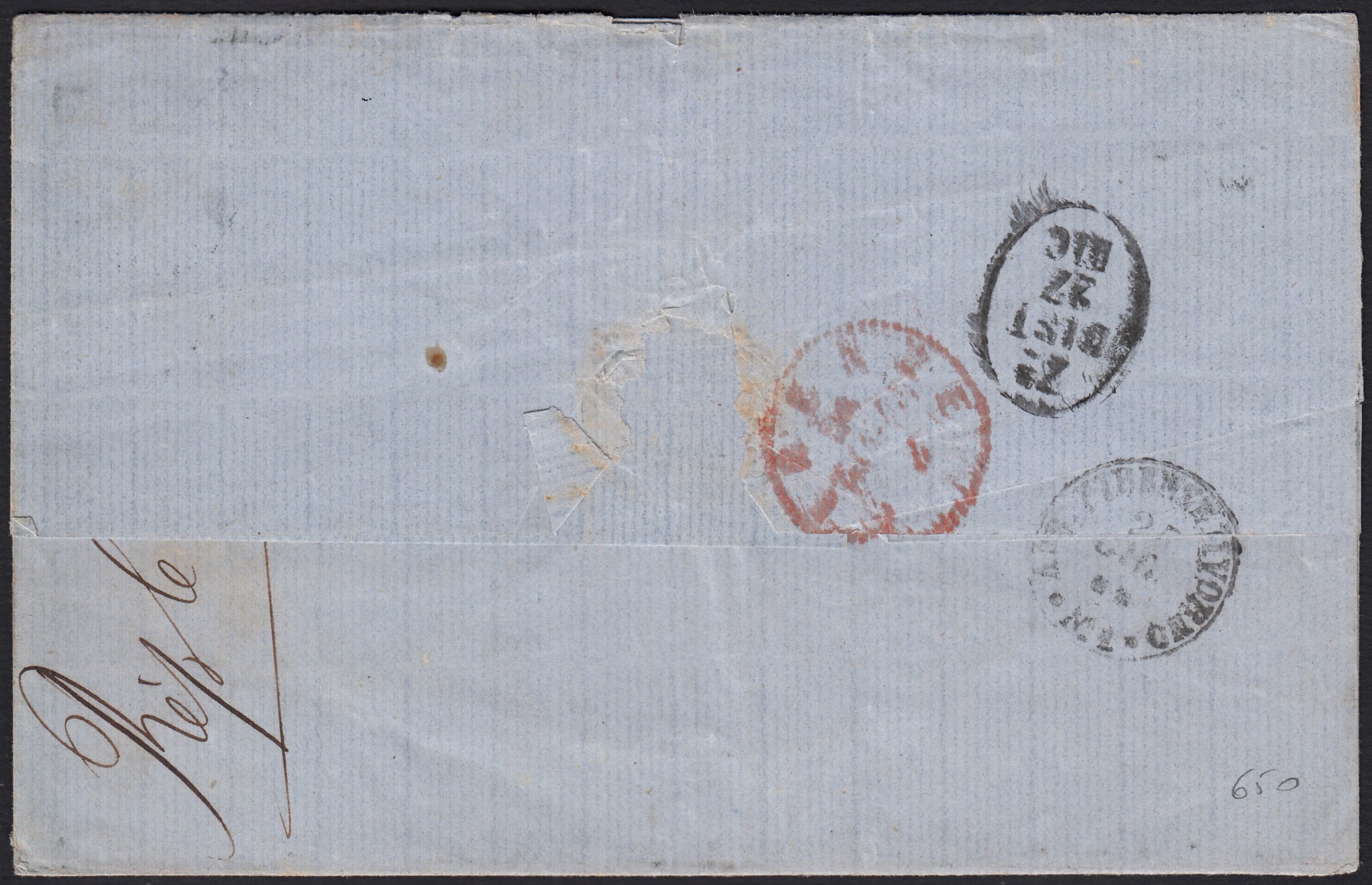 BO258_10 - 1863 - Lettera da Roma per Firenze 26/12/63 affrancata con 5 baj rosa carminio + 8 baj bianco coppia verticale (6A + 9)