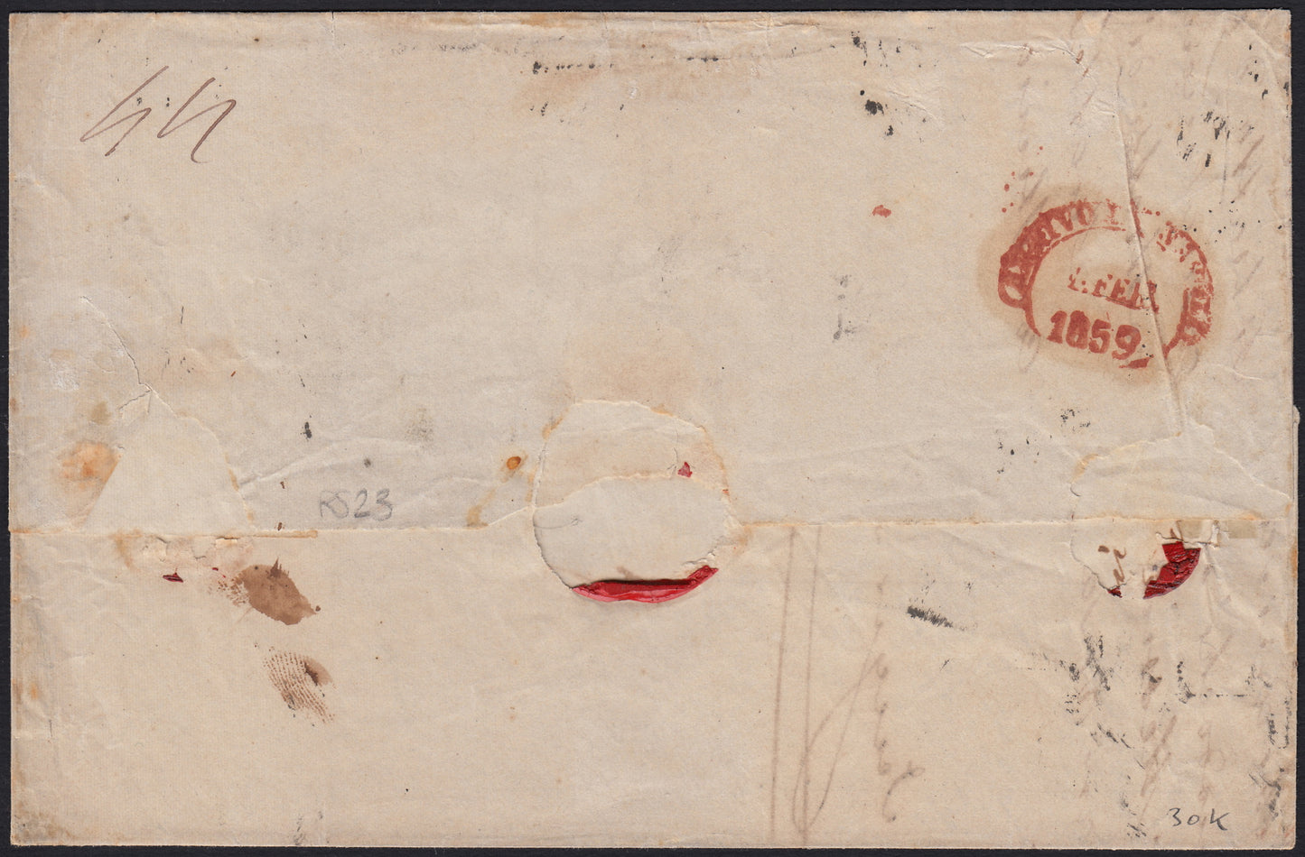 1859 - 10 grain indigo black paper from Naples new with original gum (12a) 