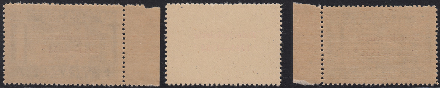 CP228 - 1954 - Polish Government of London, Polish victories in Italy series of three values ​​with carmine overprint new intact rubber (4/6)