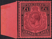 BO25_127 - Colonie Inglesi, Isole Leeward, Giorgio V 1 sterlina rosso e nero nuovo con gomma (SG n. 80)