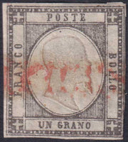1861 - 1 black grain, copy with triple effigy, new with original rubber (19 AD). Cardillo certificate.