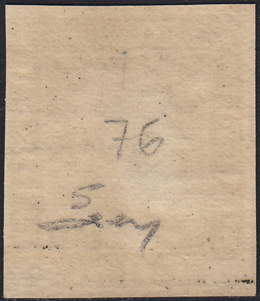 1859 - 10 grain indigo black paper from Naples new with original gum (12a) 