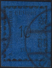 BO25_50 - 1918 - I emissione, 10 heller azzurro scuro con clichet modificato usato, raro francobollo (3A)