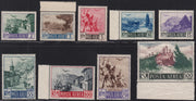 SM44 - 1947 - Centennial of the First United States Postage Stamp, 3L. gray red and blue complete sheet of 40 copies with the first row on the right with additional perforation, new intact (331, 331ec)