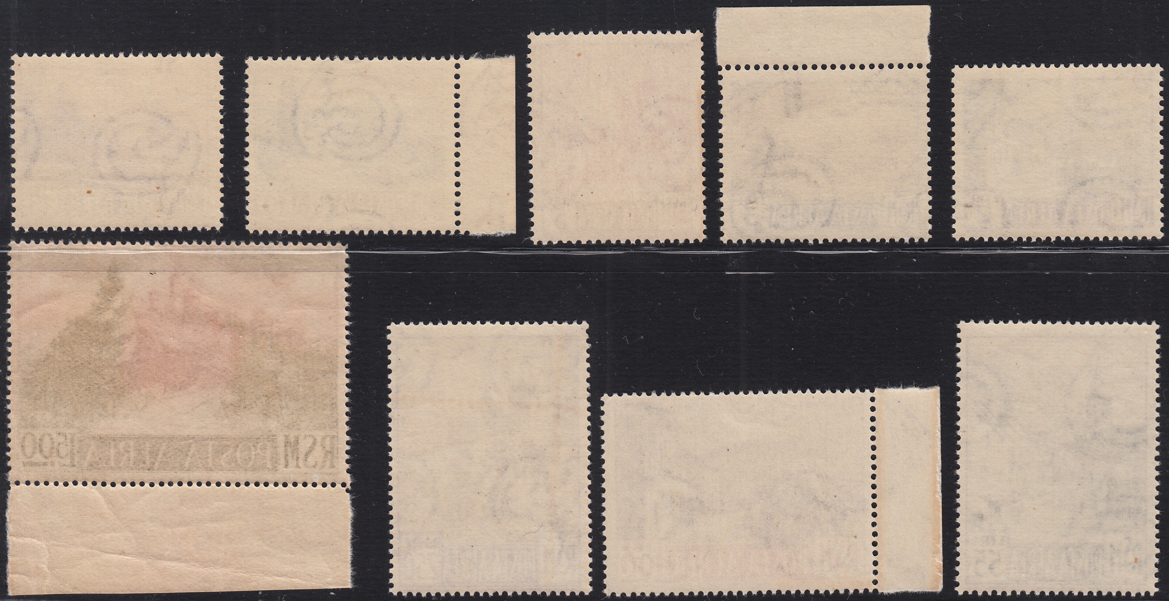 SM44 - 1947 - Centennial of the First United States Postage Stamp, 3L. gray red and blue complete sheet of 40 copies with the first row on the right with additional perforation, new intact (331, 331ec)