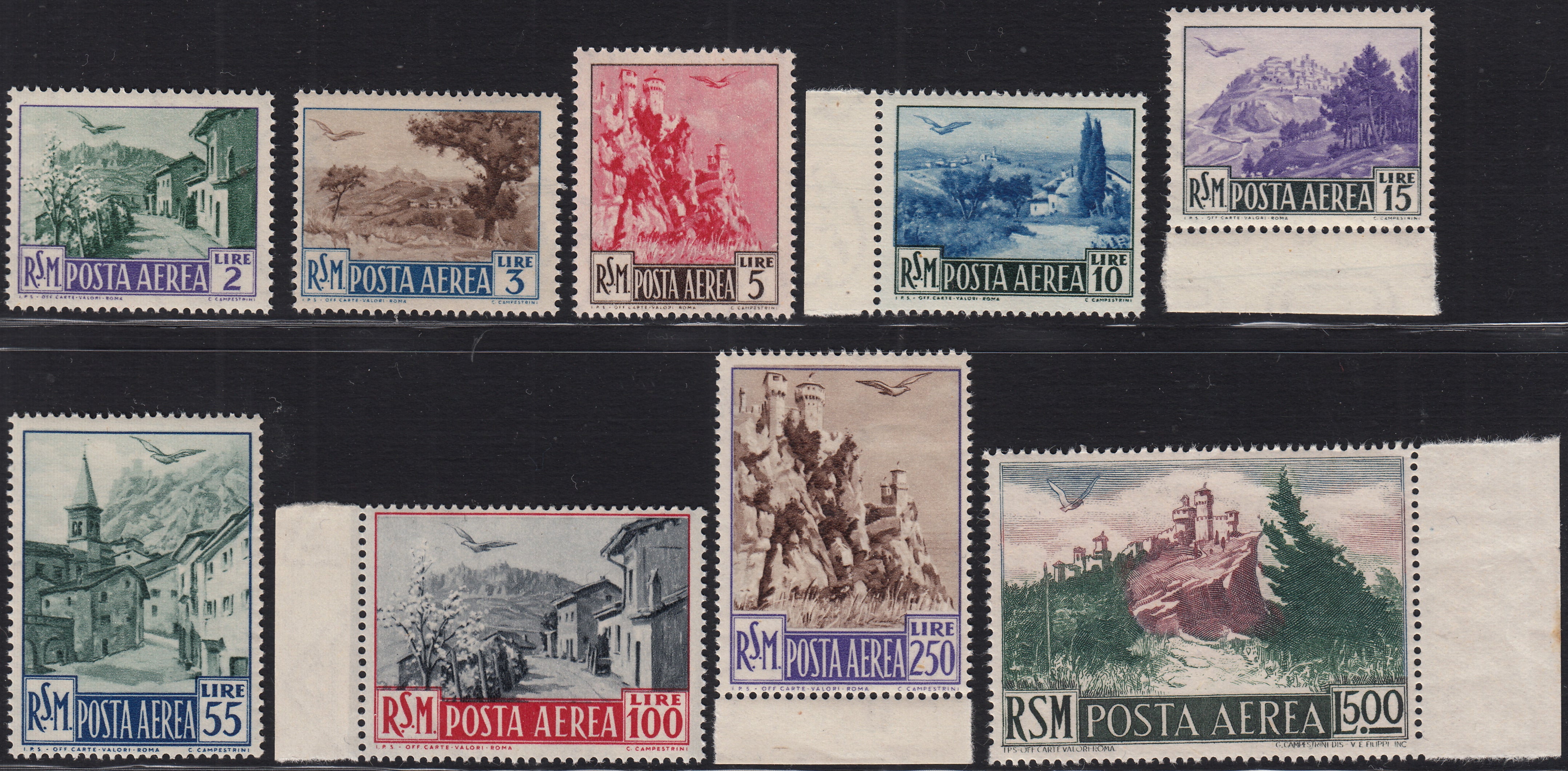 SM44 - 1947 - Centennial of the First United States Postage Stamp, 3L. gray red and blue complete sheet of 40 copies with the first row on the right with additional perforation, new intact (331, 331ec)