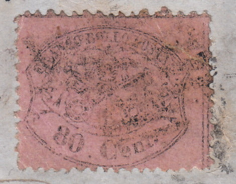 BO25_93 - 1868 - Pontificio III emissione c. 80 rosa chiaro su lettera da ROMA per Livorno 15/10/68 (30)