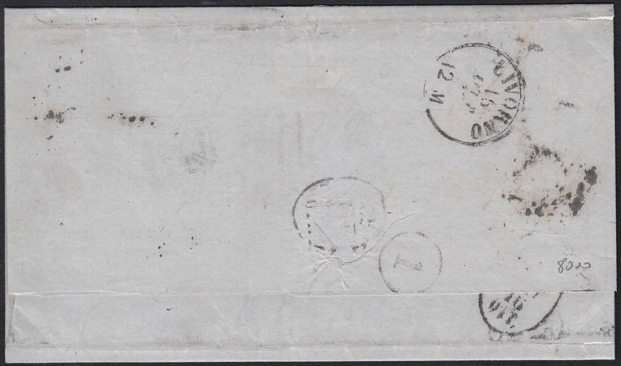 BO25_93 - 1868 - Pontificio III emissione c. 80 rosa chiaro su lettera da ROMA per Livorno 15/10/68 (30)